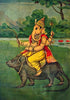 Ganesh On His Vahana - Raja Ravi Varma Oleograph Print - Indian Masters Painting - Canvas Prints