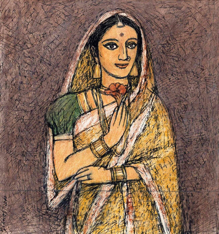 Lady with Flower - Framed Prints