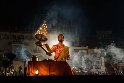 Ganga Aarti At Dasaswamedh Ghat Varanasi (Banaras) III - Art Prints