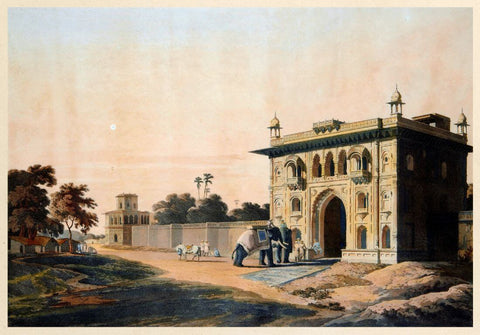 Gate of the Loll bhaug at Fyzabad - Thomas Daniell  - Vintage Orientalist Paintings of India - Large Art Prints