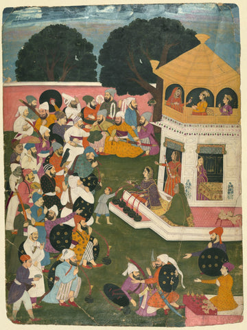 Indian Miniature Art - Mughal Painting - Pleasure Pavilion - Life Size Posters by Kritanta Vala