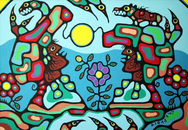 Gathering Shamans - Norval Morrisseau - Ojibwe Painting - Large Art Prints