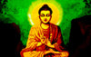 Gautam Buddha With Green Background - Art Prints