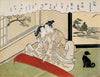 Geese Descending On The Koto Bridges (from Eight Fashionable Parlour Views) - Suzuki Harunobu - Japanese Woodblock Painting - Framed Prints