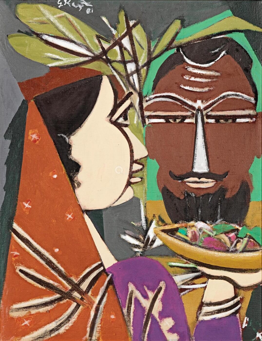 Girl with Head of Vishnu - Art Prints by George Keyt | Buy Posters ...