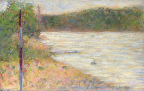 A River Bank, The Seine at Asnieres - Georges Seurat - Framed Prints by Georges Seurat