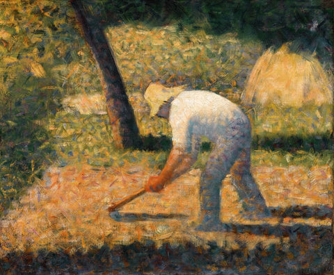 Peasant with Hoe by Georges Seurat