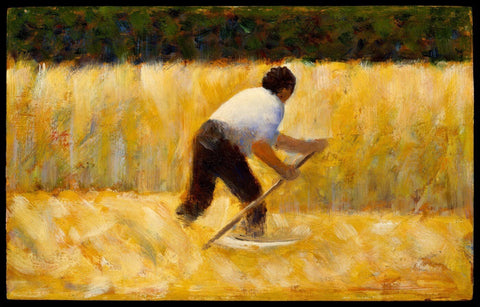 The Mower - Canvas Prints by Georges Seurat