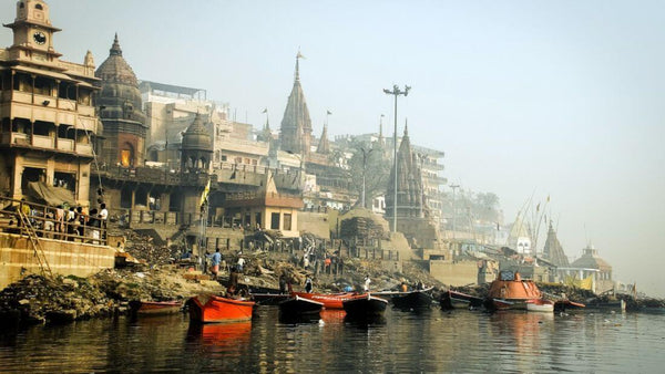 Ghats Of Varanasi (Banaras) With Ancient Temples - Framed Prints