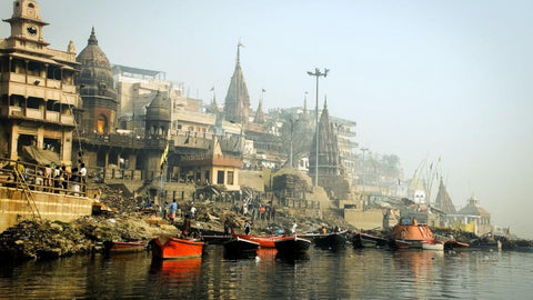 Ghats Of Varanasi (Banaras) With Ancient Temples by Shriyay