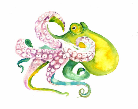 Giant Green Octopus - Framed Prints