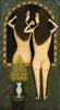 Girl In A  Mirror - Morris Hirshfield - Folk Art Painting - Canvas Prints