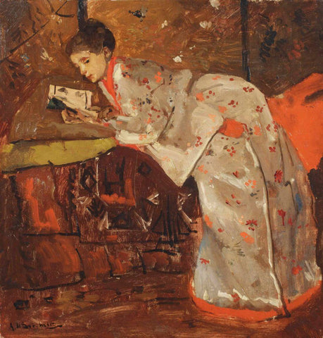Girl in a White Kimono II (Mädchen in Einem Weißen Kimono II)- George Breitner - Dutch Impressionist Painting - Framed Prints
