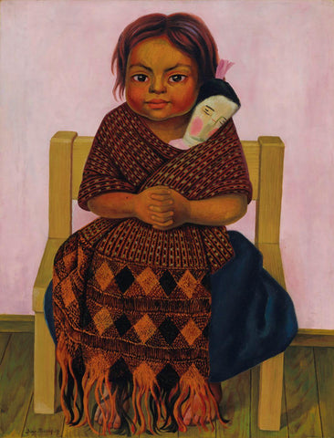 Girl With Rag Doll (Niña Con Muñeca De Trapo) - Diego Rivera Painting - Framed Prints