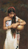 Girl With Water Pot - Hemendranath Mazumdar - Indian Masters Painting - Framed Prints