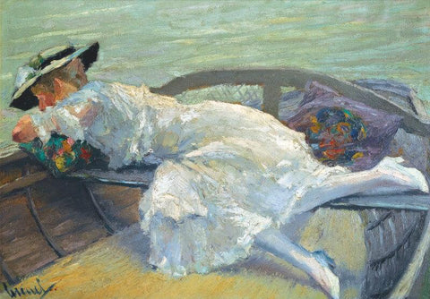 Girl In A Boat - Posters by Edward Cucuel