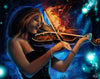 Girl With The Burning Violin - Framed Prints