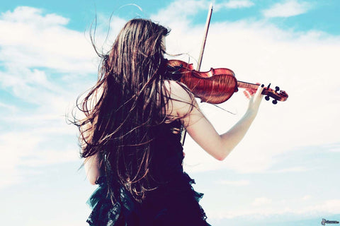 Girl With The Violin #3 by Hamid Raza
