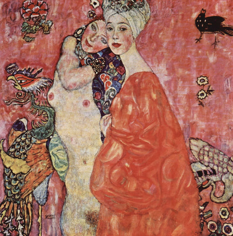Girlfriends Or Two Women Friends by Gustav Klimt