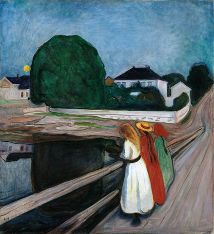 Girls On The Bridge (Mädchen auf dem Pier) - Edward Munch by Edvard Munch
