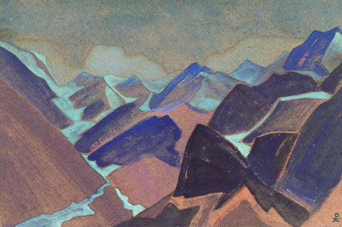 Glaciers Of Lahaul,1936 – Nicholas Roerich Painting – Landscape Art by Nicholas Roerich