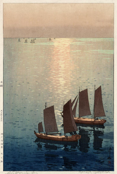 Glittering Sea - Yoshida Hiroshi - Ukiyo-e Woodblock Print Art Painting - Life Size Posters