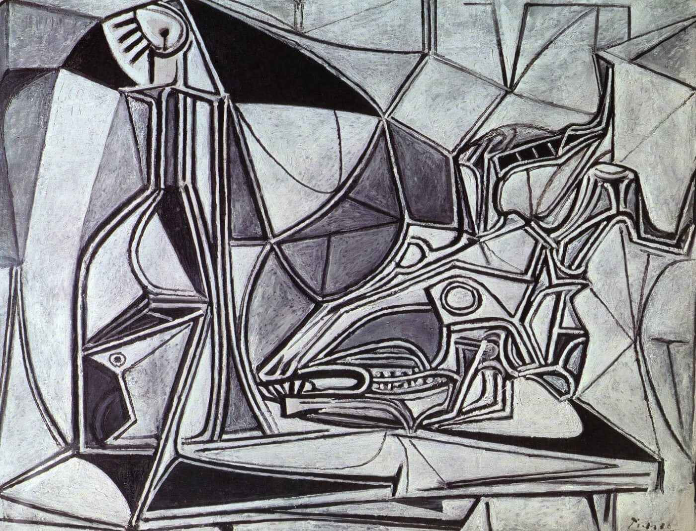 Pablo Picasso - Crâne De Chèvre, Bouteille Et Bougie - Goat's