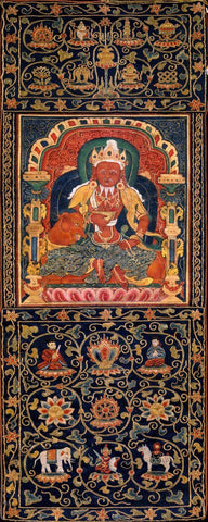 God Of Fire Agni Of The Medicine Buddha Mandala - Thangka - Large Art Prints by Anzai