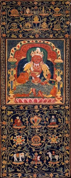God Of Fire Agni Of The Medicine Buddha Mandala - Thangka - Framed Prints