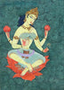 Goddess Dhanyalakshmi (One Of Ashtalakshmi - With Grains In Her Hand) - Indian Painting - Framed Prints