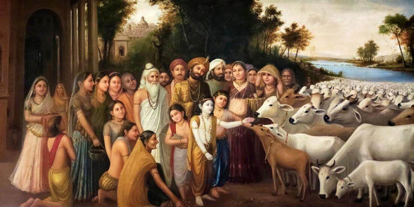 Gopashtami - Krishna The Cowherd With Balaram - Large Art Prints