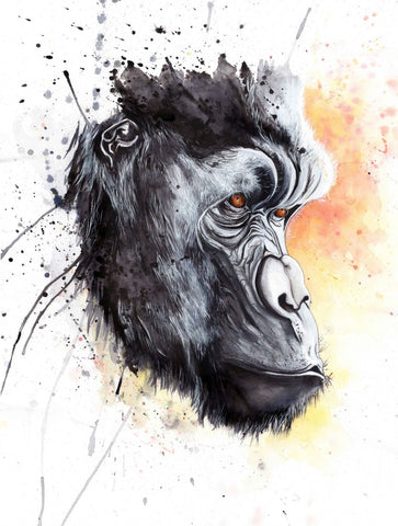 Gorilla - A Watercolor - Large Art Prints by Christopher Noel