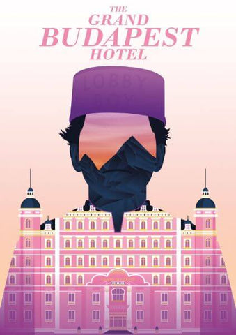 Grand Budapest Hotel - Wes Anderson - Hollywood Movie Minimalist Poster - Art Prints