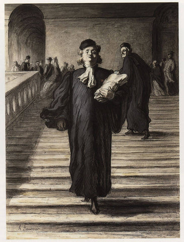 Grand Staircase Of The Palace Of Justice (Le Grand Escalier Du Palais De Justice) - Honoré Daumier 1848 - Lawyer Legal Art Painting - Posters