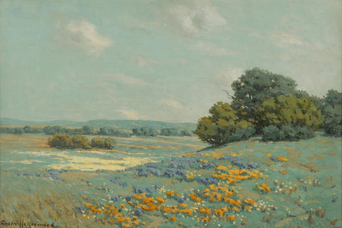 Landscape with Poppies - Canvas Prints by Granville Redmond