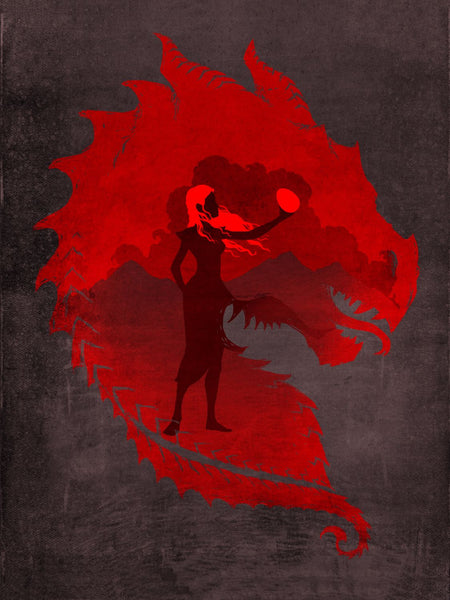 Graphic Art From Game Of Thrones - Mother Of Dragons - Daenerys Targaryen - Framed Prints