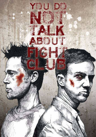 Graphic Art Poster - Fight Club Quote - You Do Not Talk About The Fight Club - Hollywood Collection - Art Prints