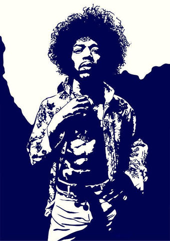 Graphic Art Poster - Jimi Hendrix - Tallenge Music Collection - Large Art Prints
