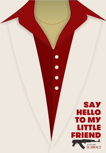 Graphic Art Poster - Scarface - Say Hello To My Little Friend - Hollywood Collection - Framed Prints