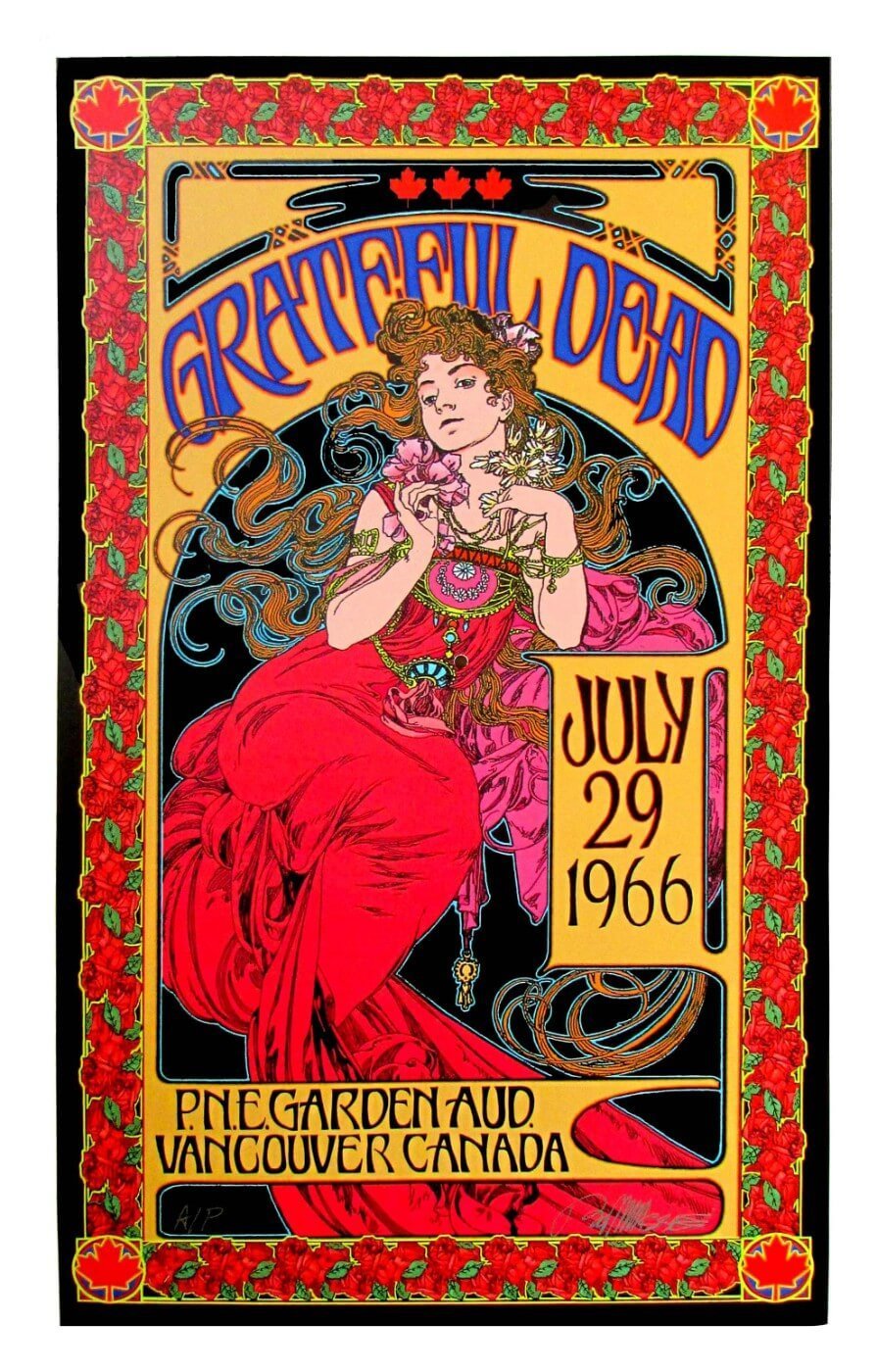 GRATEFUL DEAD グレイトフルデッド コンサートポスター ビンテージ Grateful Dead - 1966 Canada Tour Concert Poster - Tallenge Vintage