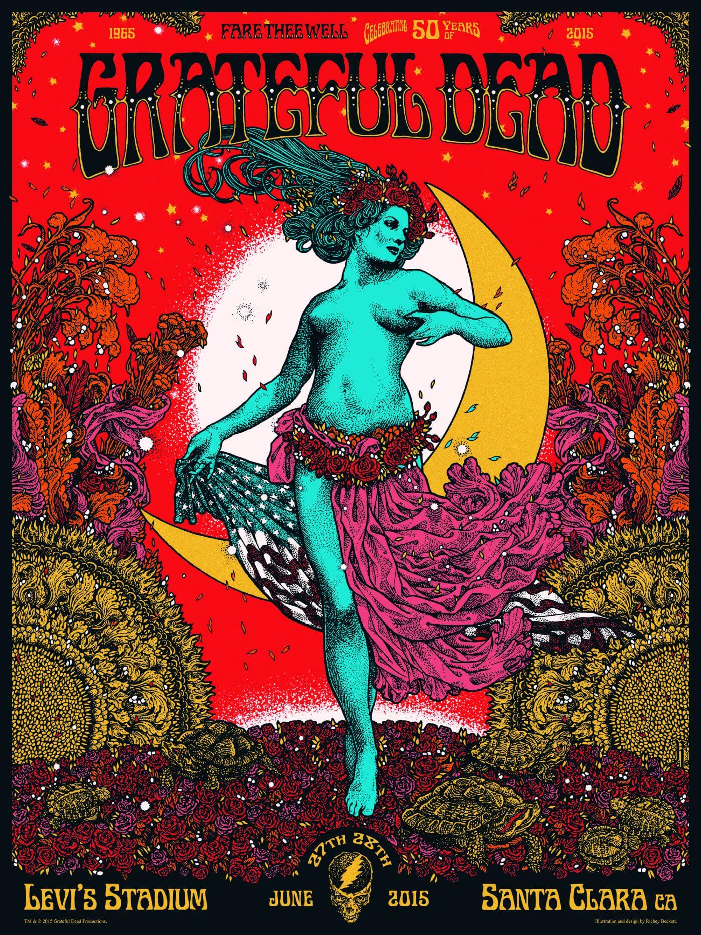 Grateful Dead - Fare Thee Well Tour Music Concert Poster