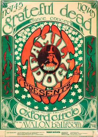 Grateful Dead Concert Poster from Avalon Ballroom (San Francisco, CA), Nov 4, 1966 by Sean
