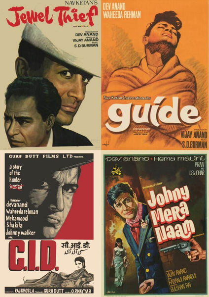 Greatest Hits Of Dev Anand - Hindi Movies Poster - Art Prints