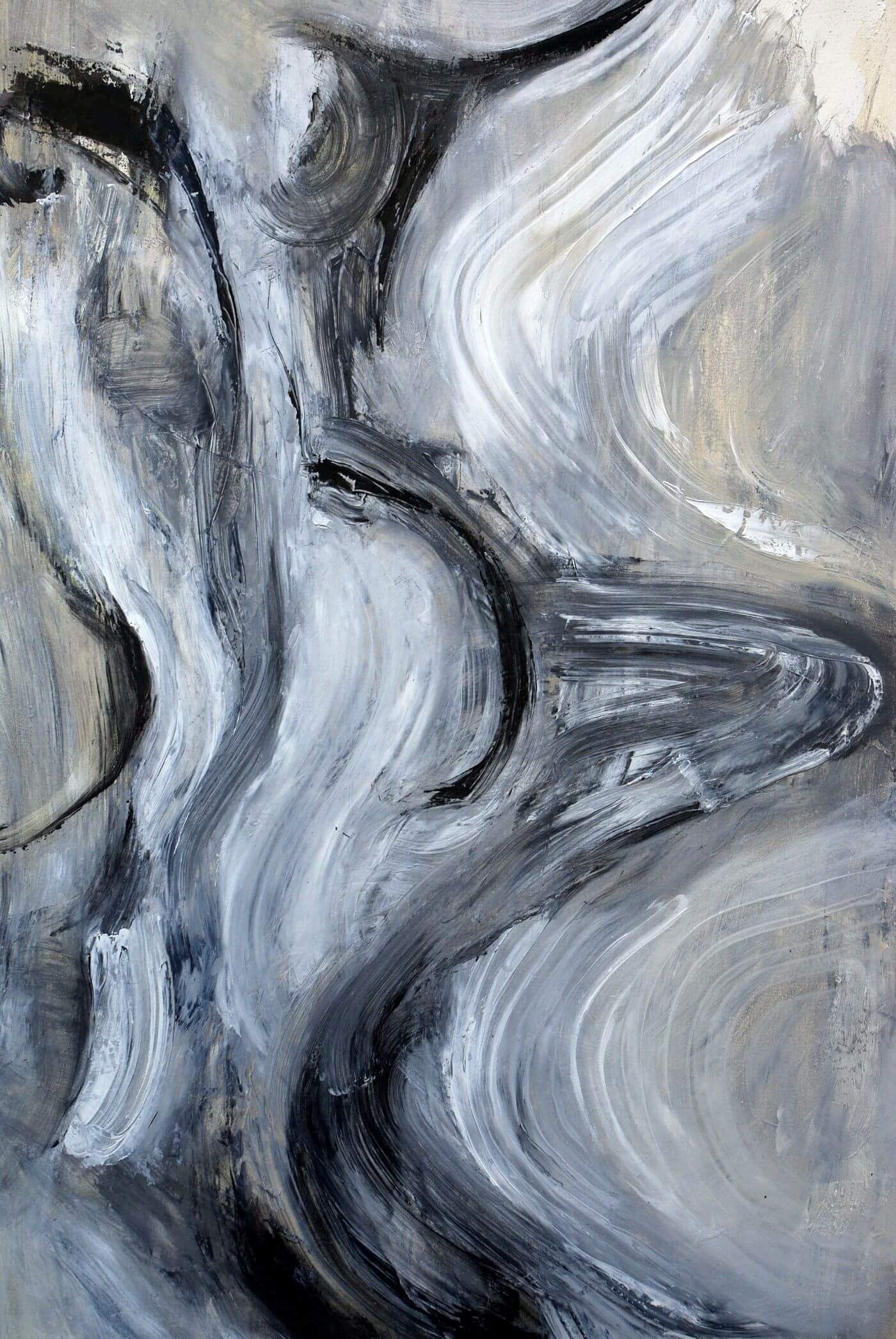 Abstract Gray Expressionism Grey Current - Abstract Expressionism Painting - Life Size Posters by ...