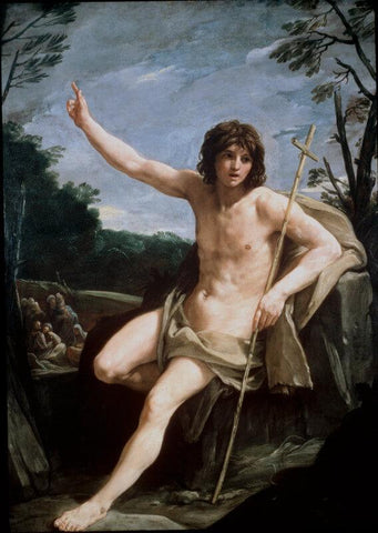 St John The Baptist In The Wilderness - Canvas Prints by Guido Reni