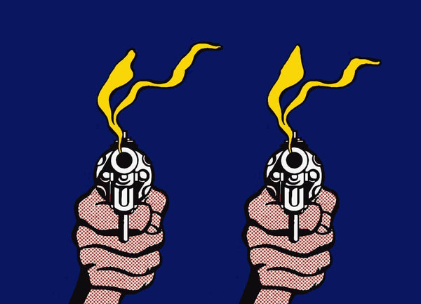 Gun - Roy Lichtenstein - Canvas Prints