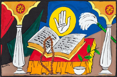 Guru Granth Saheb - Maqbool Fida Husain Sikhism Painting - Framed Prints