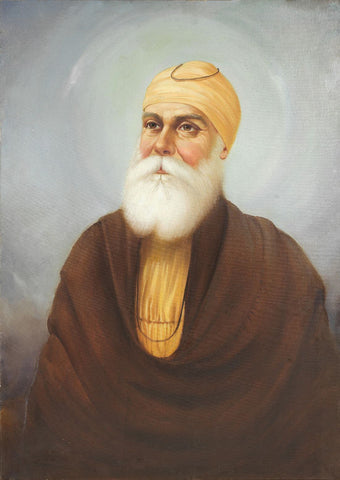 Guru Nanak Dev Ji - First Sikh Guru - Indian Sikhism Art Painting - Large Art Prints by Akal
