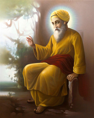 Guru Nanak Dev Ji - Sikh Sikhism Painting - Canvas Prints by Akal