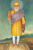 Guru Nanak Dev Ji with Hand Raised in Blessing - Indian Sikh Art Painting - Framed Prints